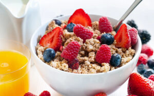 Bowl of healthy cereals